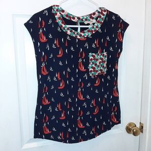 Anthropologie Porridge Boat Pocket Tee